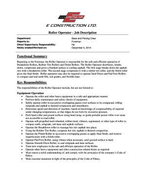 vip roller job description|Road Roller Operator Job Description, Duties, Skills.